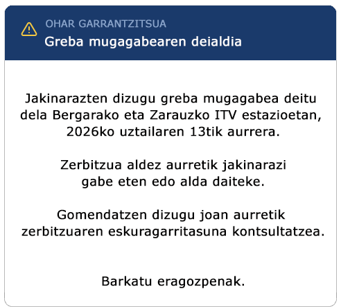 Enpresa-itun berriari eta grebari buruzko informazio-oharra